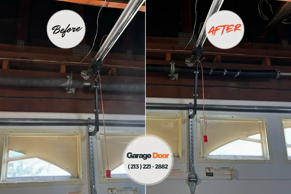 Before and after: garage door repair Golden Grove, SC